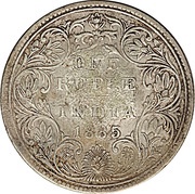 Indian Rupee counterstamped Victoria reverse image