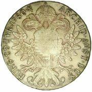 Thaler counterstamped Maria Theresa reverse image