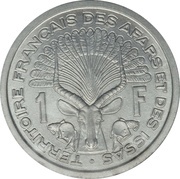 1 Franc Essai, Djibouti, 1969 reverse image