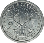 2 Francs Essai, Djibouti, 1968 reverse image