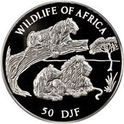 50 Francs Lions, Djibouti, 1997 reverse image