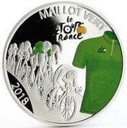 50 Francs Tour de France Cycling Green Jersey, Djibouti, 2018 reverse image