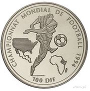 100 Francs World Cup 1994 reverse image
