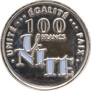 100 Francs Anniversary of Independence, Djibouti, 2002 reverse image