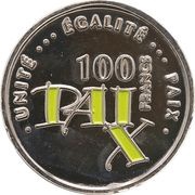 100 Francs Anniversary of Independence, Djibouti, 2002 reverse image