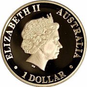 1 Dollar - Elizabeth II 4th Portrait - Kookaburra - Silver Proof - High Relief obverse image
