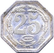 25 Centimes Chambers of Commerce Coinage reverse image