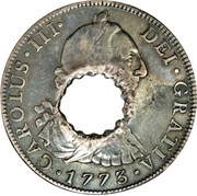 11 Bits Crenated center hole in Mexico 8 Reales, KM# 106 obverse image
