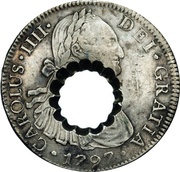 11 Bits Crenated center hole in Mexico 8 Reales, KM #109 obverse image