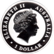 1 Dollar - Elizabeth II 4th Portrait - The Australian Stock Horse - Silver Bullion Coin obverse image