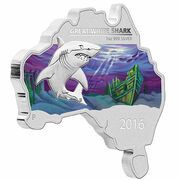 1 Dollar - Elizabeth II 4th Portrait - Great White Shark, Australia, 2016 reverse image