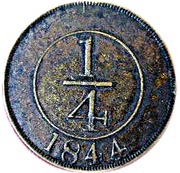 ¼ Real, Dominican Republic, 1844 reverse image