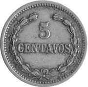 5 Centavos, Dominican Republic, 1877 reverse image