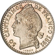 50 Centesimos de Franco reverse image