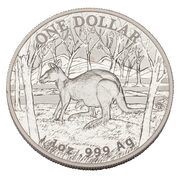 1 Dollar - Elizabeth II 4th Portrait - Silver Kangaroo, Australia, 2016 reverse image