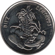 10 Centavos, Dominican Republic, 1989-1991 reverse image