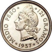 ½ Peso reverse image