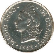 ½ Peso Restoration of the Republic, Dominican Republic, 1963 reverse image