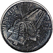½ Peso, Dominican Republic, 1989-1990 reverse image