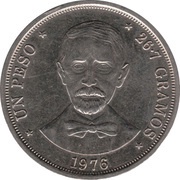 1 Peso Juan Pablo Duarte, Dominican Republic, 1976 reverse image
