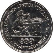 1 Peso Central American and Caribbean Games; Nickel-Steel, Dominican Republic, 1986 reverse image