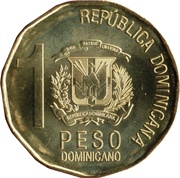 1 Peso Dominicano magnetic obverse image