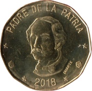 1 Peso Dominicano magnetic reverse image