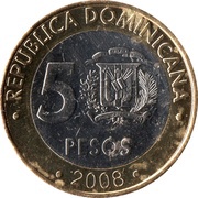 5 Pesos non-magnetic obverse image