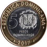 5 Pesos Dominicanos obverse image