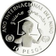10 Pesos IYC, Dominican Republic, 1982 reverse image