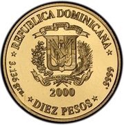 10 Pesos Santa Barbara church obverse image