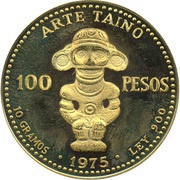 100 Pesos Taino Art reverse image