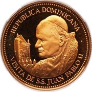 100 Pesos Visit of Pope John Paul II, Dominican Republic, 1979 reverse image