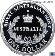 1 Dollar - Elizabeth II 4th Portrait - Australia's First Mints - Silver Proof, Australia, 2016 reverse image