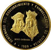 500 Pesos Catholic Kings, Dominican Republic, 1989 reverse image