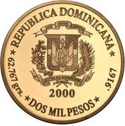 2000 Pesos Third Millennium of Christianity obverse image