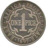 1 Pice - Victoria East Africa Protectorate - Pattern reverse image