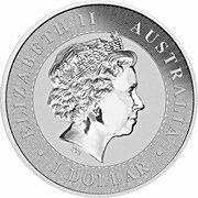 1 Dollar - Elizabeth II 4th Portrait - Australian Kangaroo; Gilded Edition obverse image