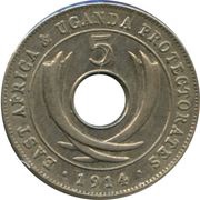 5 Cents - King George V, East Africa, 1913-1919 reverse image
