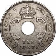 10 Cents - George V obverse image