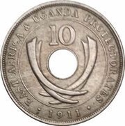 10 Cents - George V, East Africa, 1911-1918 reverse image