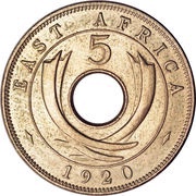 5 Cents - George V, East Africa, 1920 reverse image