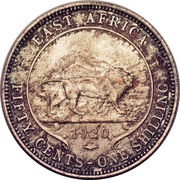 50 Cents / 1 Shilling - King George V reverse image