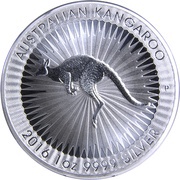 1 Dollar - Elizabeth II 4th Portrait - Australian Kangaroo - Bullion Coin, Australia, 2016-2019 reverse image