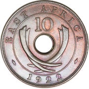 10 Cents - George V, East Africa, 1921-1936 reverse image