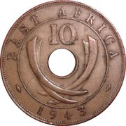 10 Cents - George VI, East Africa, 1937-1945 reverse image