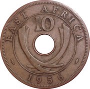 10 Cents - Elizabeth II, East Africa, 1956-1964 reverse image