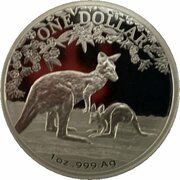 1 Dollar - Elizabeth II 4th Portrait - Silver Kangaroo, Australia, 2017 reverse image