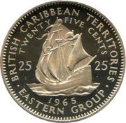 25 Cents - Elizabeth II 1st portrait reverse image