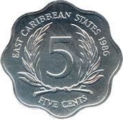 5 Cents - Elizabeth II 2nd portrait reverse image